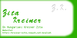 zita kreiner business card